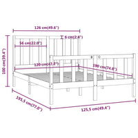 Giroletto Miele in Legno Massello 120x190 cm 4FT Small Double 3105198