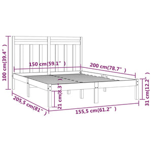 Giroletto Bianco in Legno Massello 150x200 cm King Size 3105256