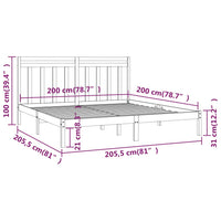 Giroletto Bianco in Legno Massello 200x200 cm 3105271