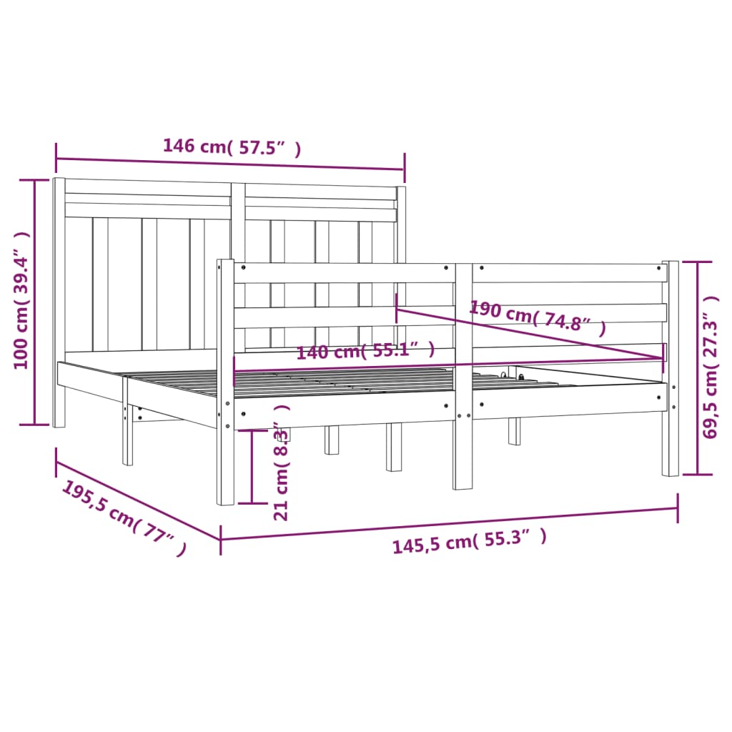 Giroletto in Legno Massello 140x190 cm 3105295