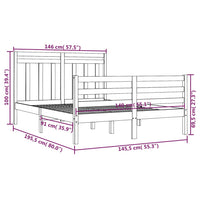 Giroletto Grigio in Legno Massello 140x190 cm 3105297