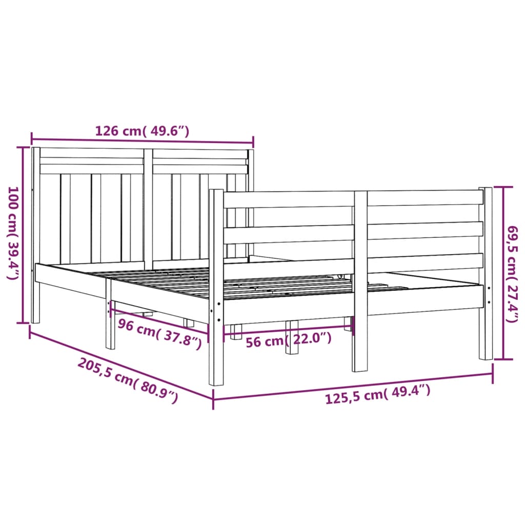 Giroletto Bianco in Legno Massello 120x200 cm cod mxl 59115