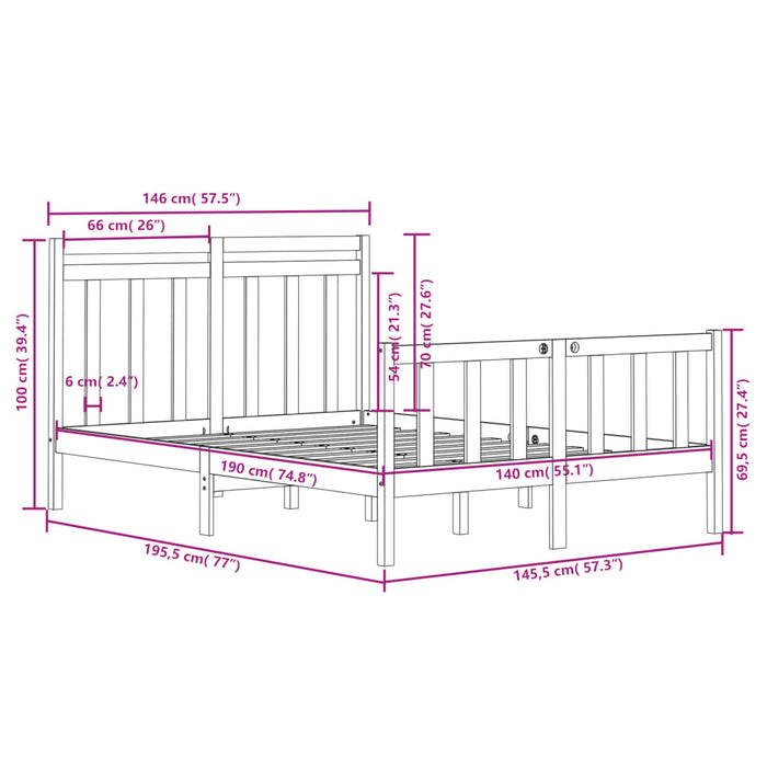 Giroletto in Legno Massello 140x190 cm 3105360