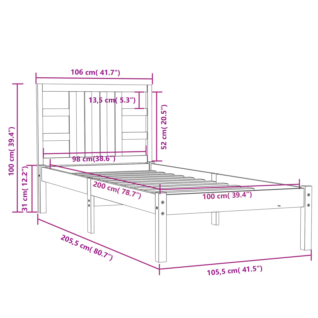 Giroletto Bianco in Legno Massello 100x200 cm cod mxl 58155