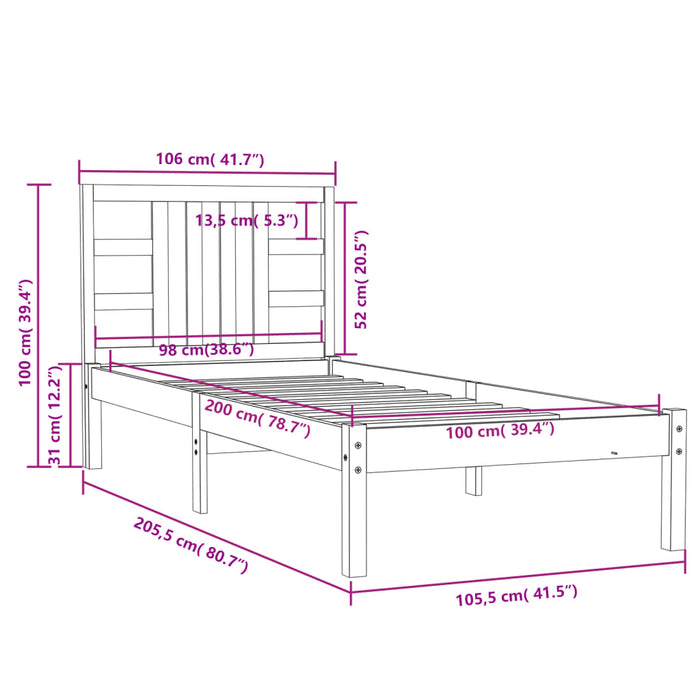 Giroletto Bianco in Legno Massello 100x200 cm cod mxl 58155