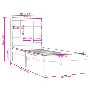 Giroletto in Legno Massello 75x190 cm Small Single 3105430