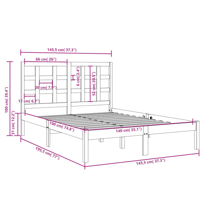 Giroletto in Legno Massello 140x190 cm 3105450