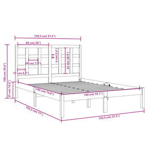 Giroletto Grigio in Legno Massello 140x190 cm 3105452