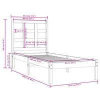 Giroletto Bianco in Legno Massello 90x200 cm 3105456