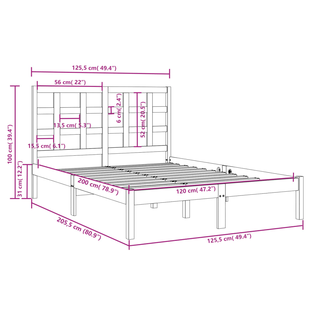 Giroletto in Legno Massello 120x200 cm 3105465