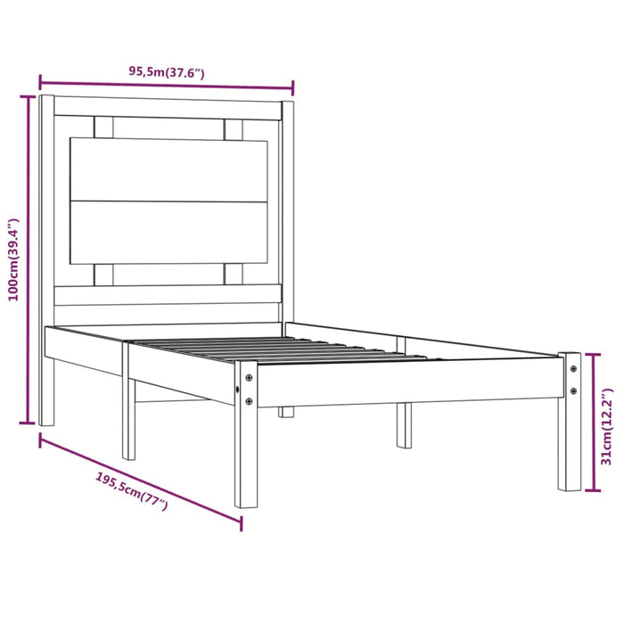 Giroletto in Legno Massello 90x190 cm 3FT Single cod mxl 61361