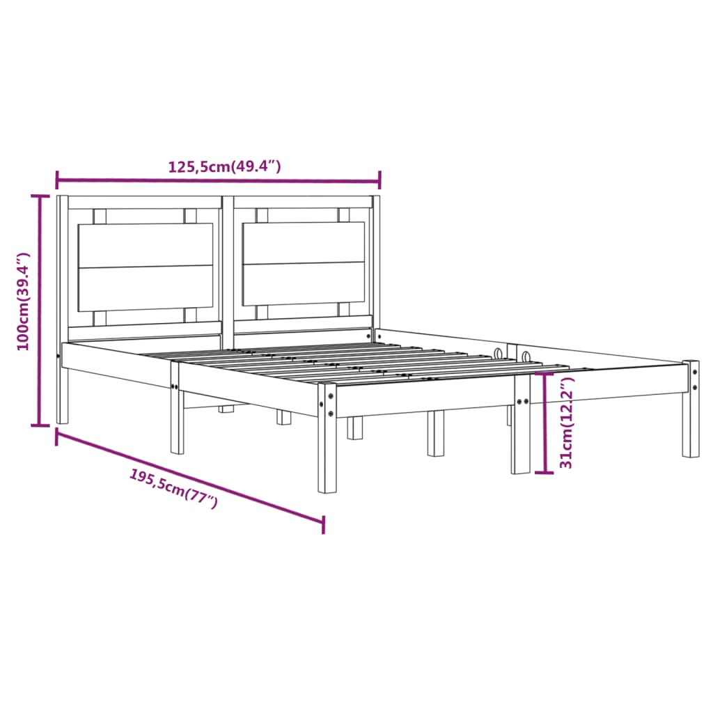 Giroletto in Legno Massello 120x190 cm 4FT Small Double cod mxl 56353