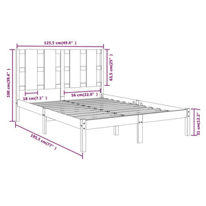 Giroletto Miele in Legno Massello 120x190 cm 4FT Small Double 3105573