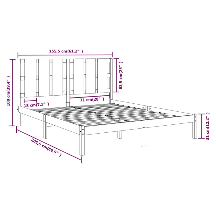 Giroletto in Legno Massello 150x200 cm 5FT King Size cod mxl 61059