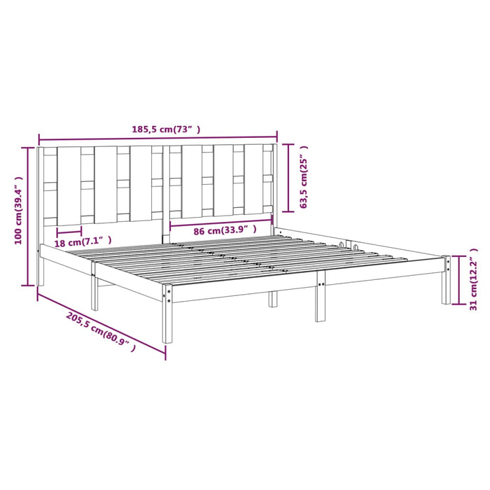 Giroletto Bianco in Legno Massello 180x200 cm 6FT Super King cod mxl 54315