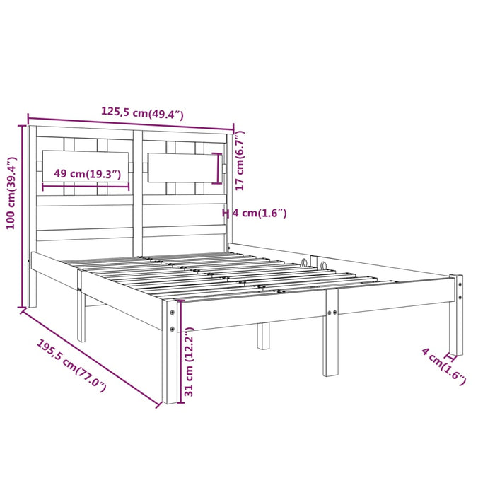 Giroletto in Legno Massello 120x190 cm 4FT Small Double 3105635