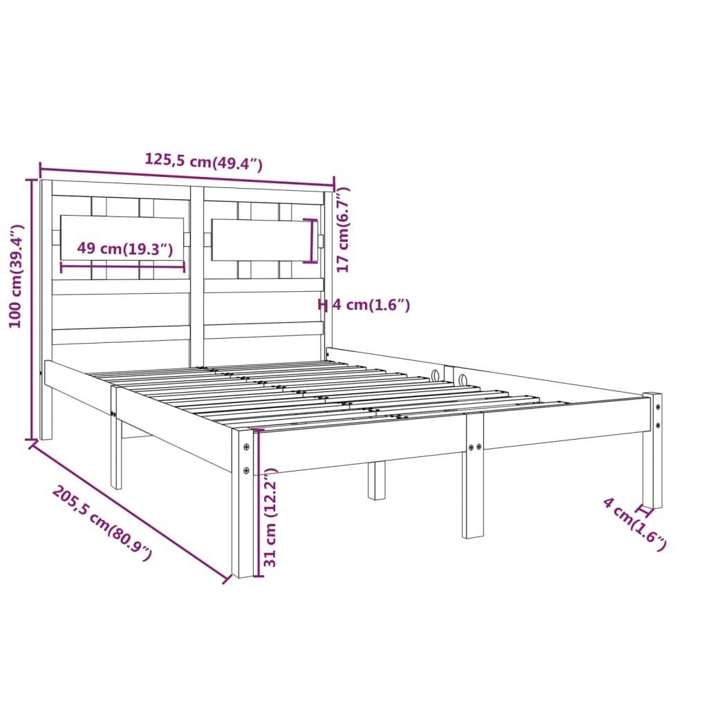 Giroletto Grigio in Legno Massello 120x200 cm cod mxl 53716