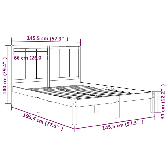 Giroletto Bianco in Legno Massello di Pino 140x190 cm cod mxl 49840