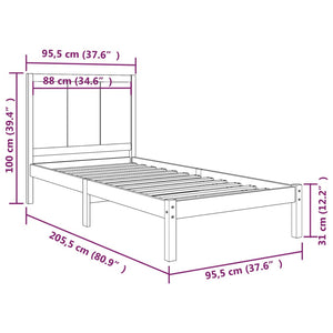 Giroletto in Legno Massello di Pino 90x200 cm cod mxl 64993