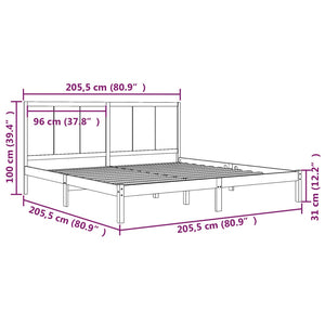 Giroletto Nero in Legno Massello di Pino 200x200 cm cod mxl 55622