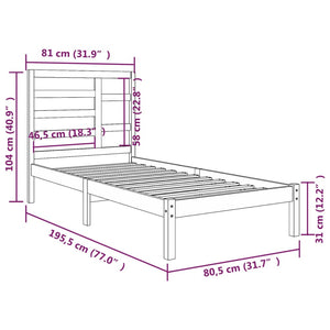 Giroletto in Legno Massello 75x190 cm Small Single 3105755