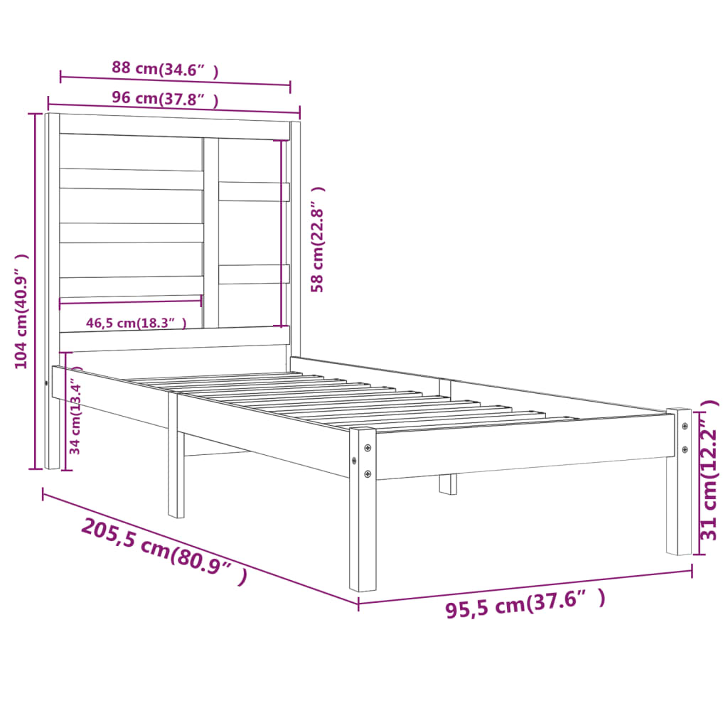 Giroletto in Legno Massello 90x200 cm cod mxl 53450