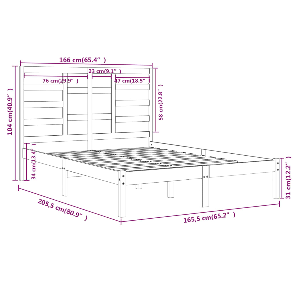 Giroletto Grigio in Legno Massello 160x200 cm cod mxl 59807