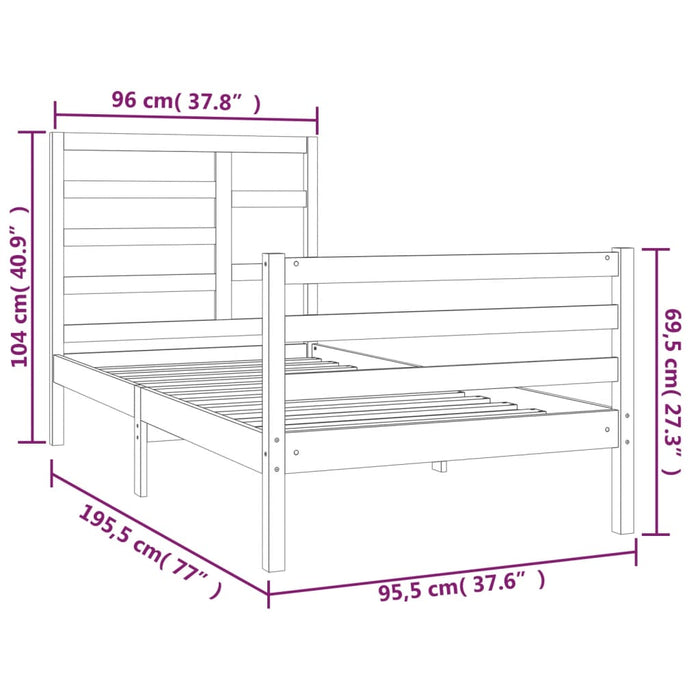 Giroletto in Legno Massello 90x190 cm 3FT Single cod mxl 53648