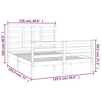 Giroletto Bianco in Legno Massello 120x190 cm Small Double 3105831