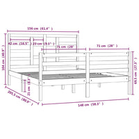 Giroletto Bianco in Legno Massello 150x200 cm 5FT King Size 3105866