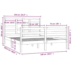 Giroletto Bianco in Legno Massello 150x200 cm 5FT King Size 3105866