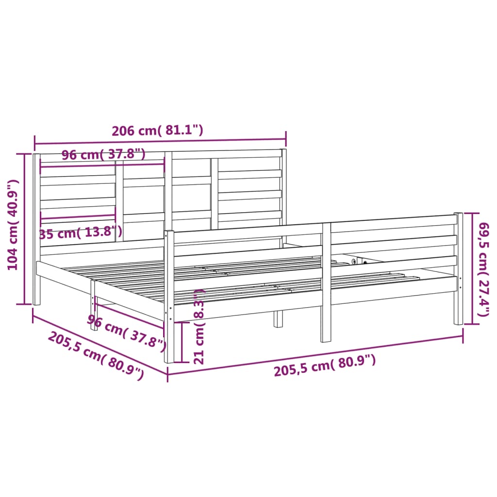 Giroletto senza Materaso Ambra in Legno Massello 200x200 cm 3105883