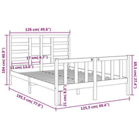 Giroletto Miele in Legno Massello 120x190 cm 4FT Small Double 3105898