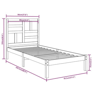 Giroletto Bianco in Legno Massello 90x200 cm 3105936