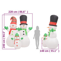 Famiglia Pupazzi di Neve Gonfiabili con LED 240 cm cod mxl 40070