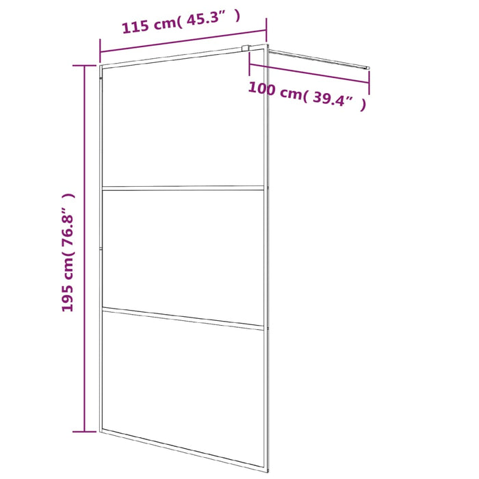 Parete Doccia Walk in 115x195 cm Vetro Semi Smerigliato ESG