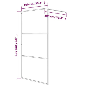 Parete Doccia Walk in Argento 100x195 cm Vetro Trasparente ESG 152117