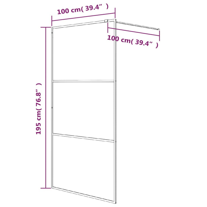 Parete Doccia Walk in Argento 100x195 cm Vetro Trasparente ESG cod mxl 36524