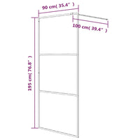 Parete Doccia Walk in Bianca 90x195 cm Vetro Trasparente ESG 152121