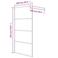 Parete Doccia Walk in Nera 100x195 cm Vetro Smerigliato ESG cod mxl 50869