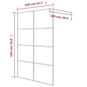 Parete Doccia Walk in Argento 140x195 cm Vetro Trasparente ESG