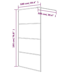 Parete Doccia Walk in Bianca 100x195 cm Vetro Trasparente ESG 152142