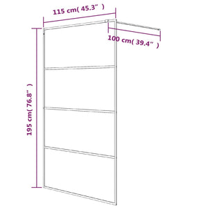 Parete Doccia Walk in Bianca 115x195 cm Vetro Trasparente ESG 152143