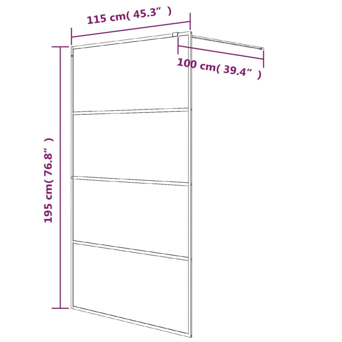 Parete Doccia Walk in Bianca 115x195 cm Vetro Trasparente ESG 152143