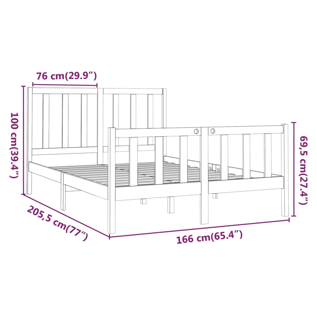 Giroletto in Legno Massello di Pino 160x200 cm cod mxl 61601