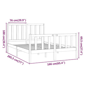 Giroletto Bianco in Legno Massello di Pino 160x200 cm 3106714