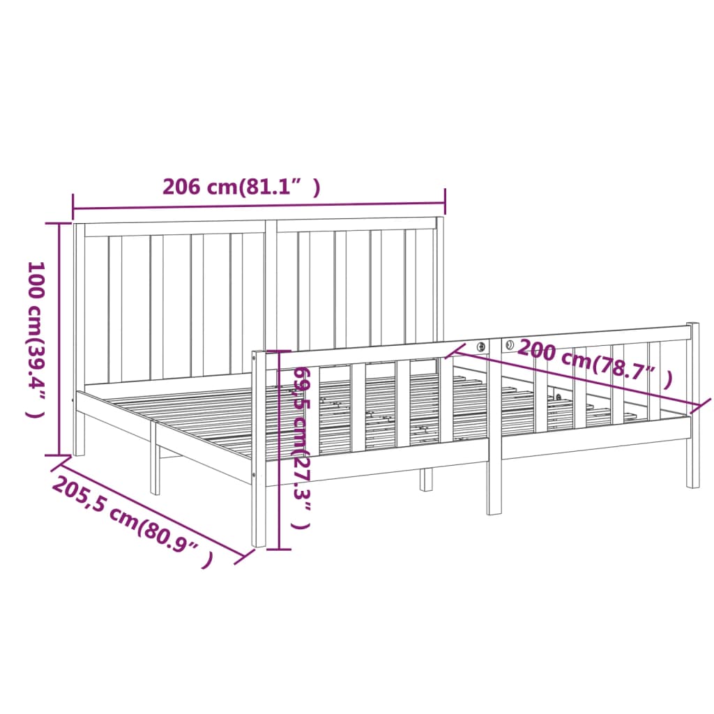 Giroletto in Legno Massello di Pino 200x200 cm cod mxl 61384