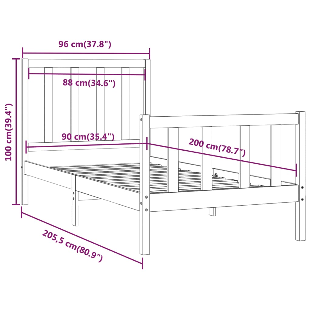 Giroletto in Legno Massello 90x200 cm cod mxl 50274