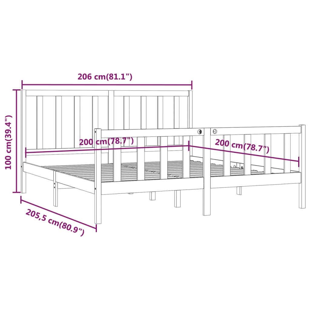 Giroletto in Legno Massello 200x200 cm 3106853