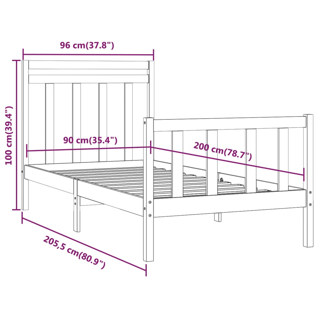 Giroletto in Legno Massello di Pino 90x200 cm cod mxl 34439